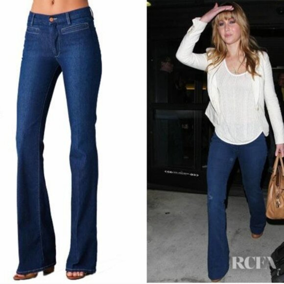 Anthropologie MiH The Marrakesh Mid-Rise Kick Flare Jean Size 26 EUC Boho Chic - Picture 1 of 11